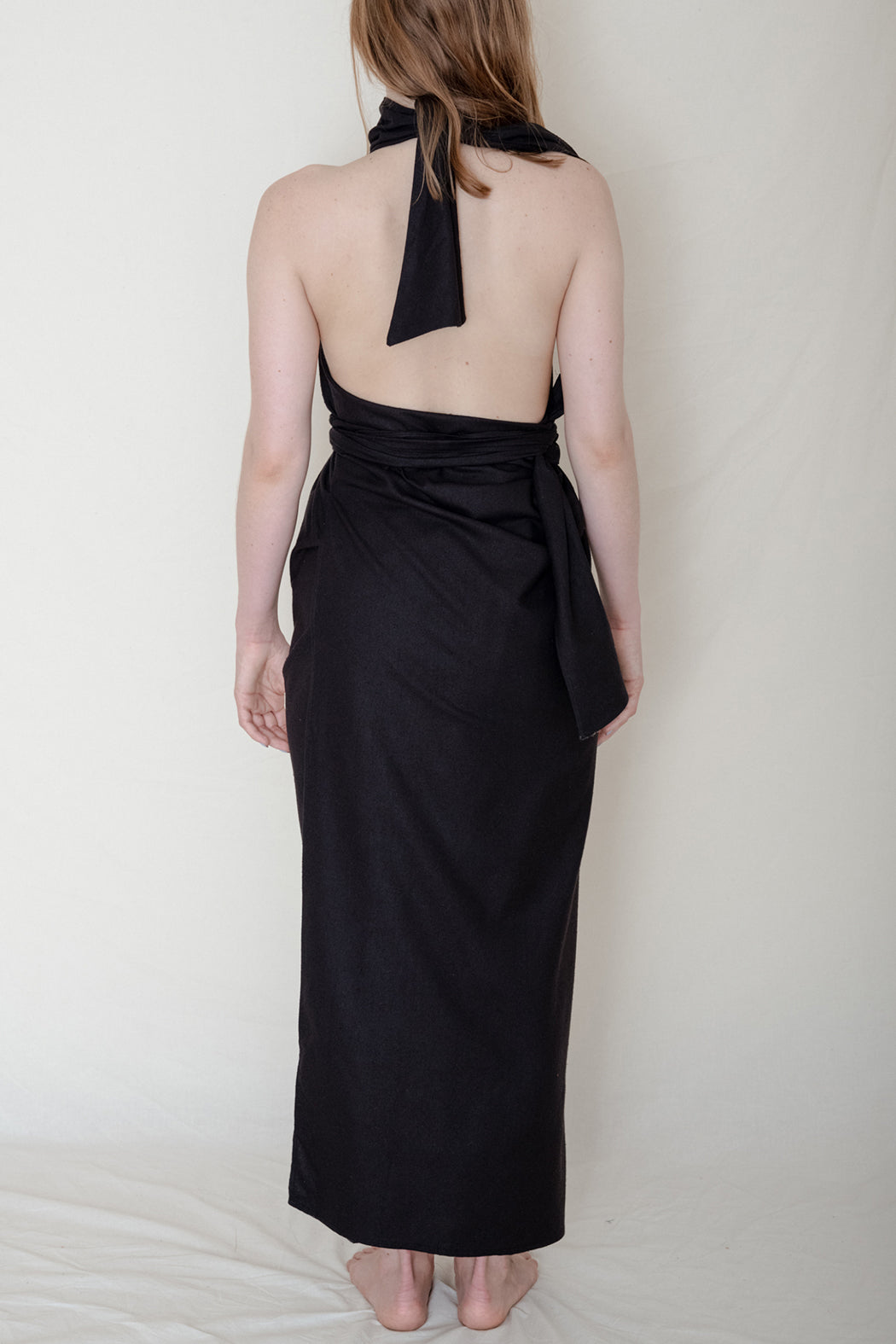 Baserange | Black Napkin Dress Raw Silk ...